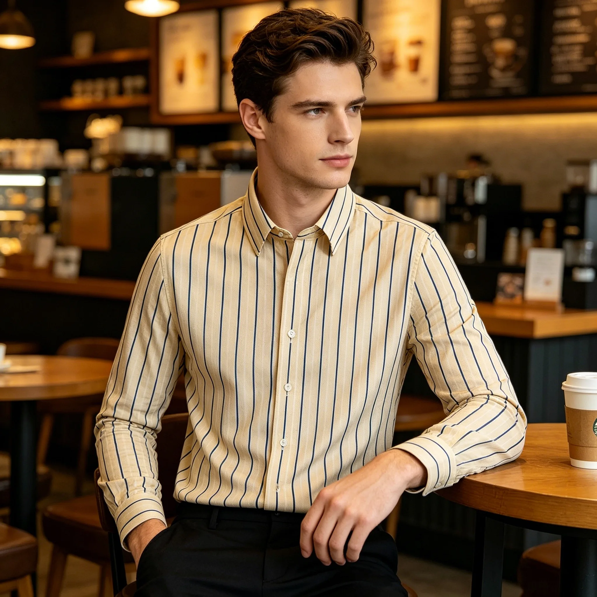 100S Men's Pure Cotton Men's Vertical Striped Dress Shirts Casual Long Sleeve Button-down Non Iron Cotton Shirt
100S Men's Pure Cotton Men's Vertical Striped Dress Shirts Casual Long Sleeve Button-down Non Iron Cotton Shirt
