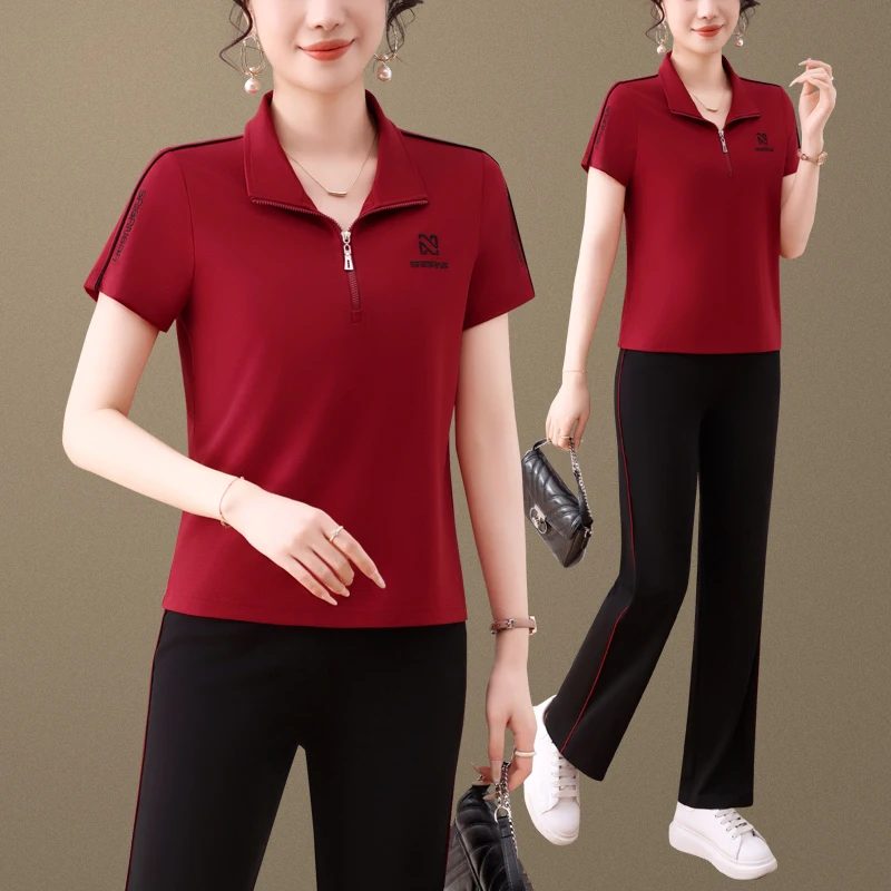 Summer Sportswear Set Women's Ice Silk ort Sve Long Pants Faionable Two-Piece Suit Mom Sle Age-Defng Trendy T-irt
Summer Sportswear Set Women's Ice Silk ort Sve Long Pants Faionable Two-Piece Suit Mom Sle Age-Defng Trendy T-irt