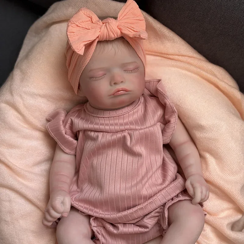 18 inch 45cm Reborn Sleeping Baby Girl Doll Rosalie with Painted Hair and Rooted Eyelashes
18 inch 45cm Reborn Sleeping Baby Girl Doll Rosalie with Painted Hair and Rooted Eyelashes