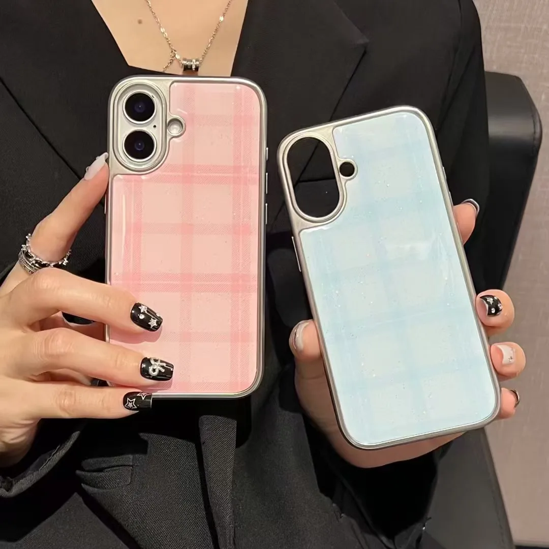 Pink and blue check pattern is suitable for Apple 15 phone case. iPhone 16 is a highly popular new soft shell anti-drop electrop
Pink and blue check pattern is suitable for Apple 15 phone case. iPhone 16 is a highly popular new soft shell anti-drop electrop
