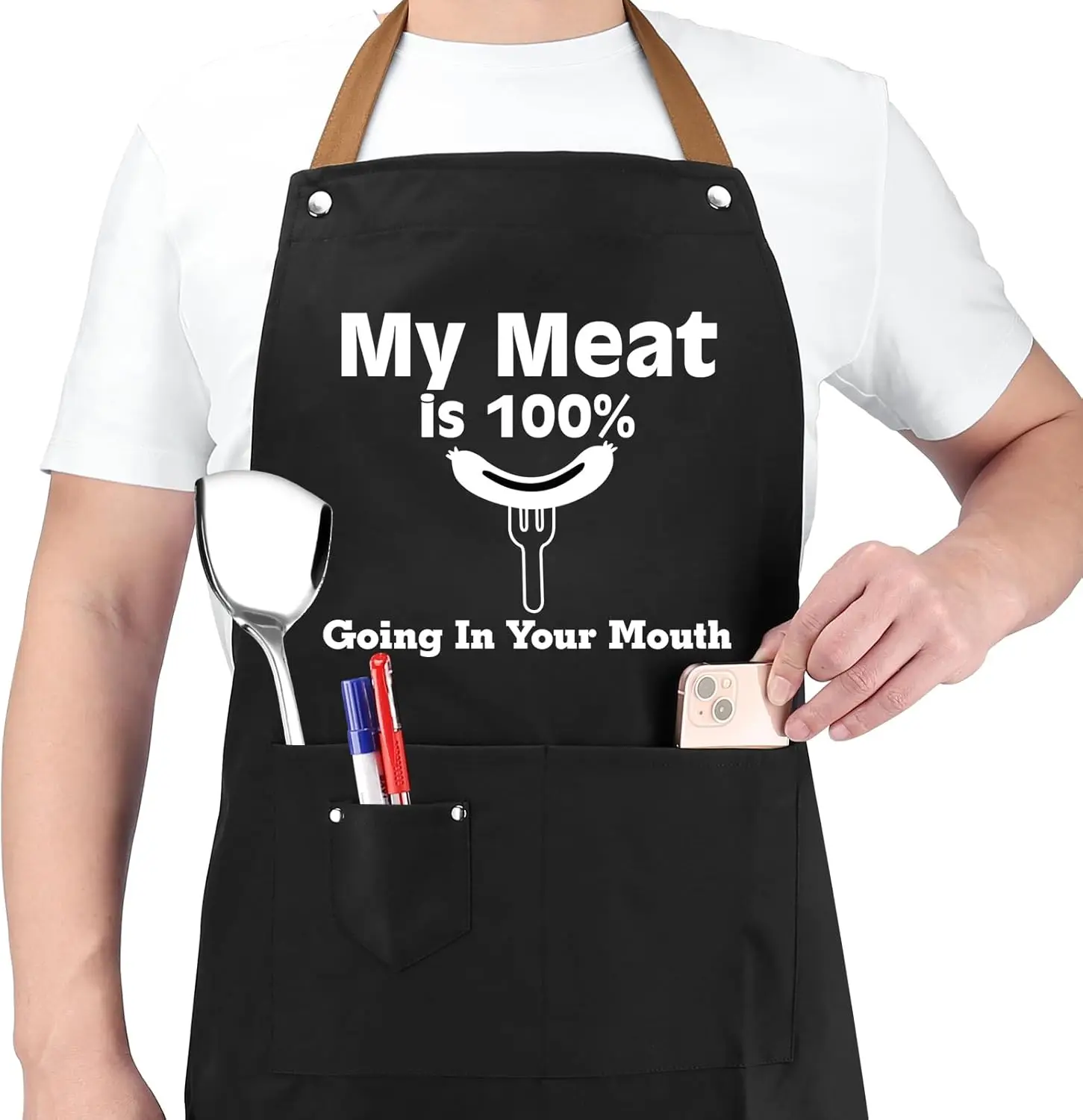 Funny Cooking Apron for Men, Gag Gift for Husband Boyfriend, Kitchen Apron with Pockets
Funny Cooking Apron for Men, Gag Gift for Husband Boyfriend, Kitchen Apron with Pockets