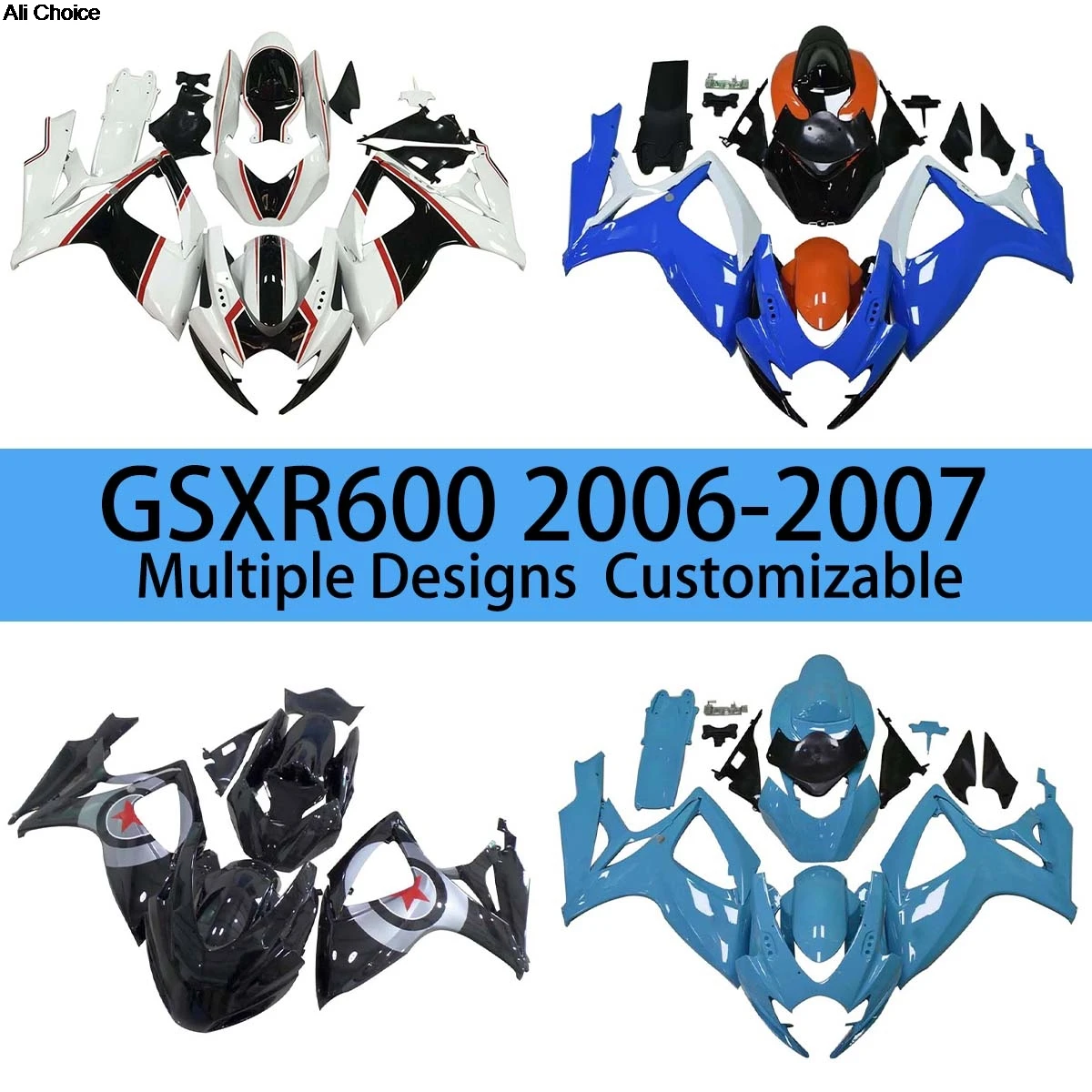 Fit for gsxR600 GSXR750 2006 2007 ABS Fairing Set GSXR 600 750 06 07 Motorcycle Aftermarket ABS Plastic Fairings Set Parts Kit 
Fit for gsxR600 GSXR750 2006 2007 ABS Fairing Set GSXR 600 750 06 07 Motorcycle Aftermarket ABS Plastic Fairings Set Parts Kit