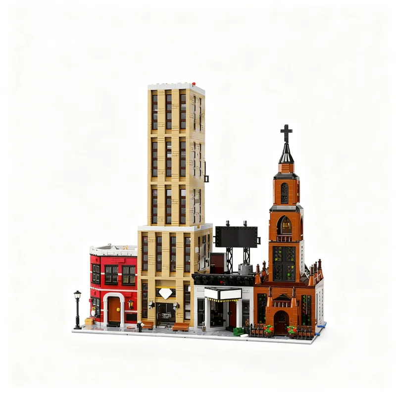 6532PCS MOC Hero Movie Daredevil Hell S Kitchen Modular Model Creative Building Blocks Assembly Building Blocks Display Gift Set