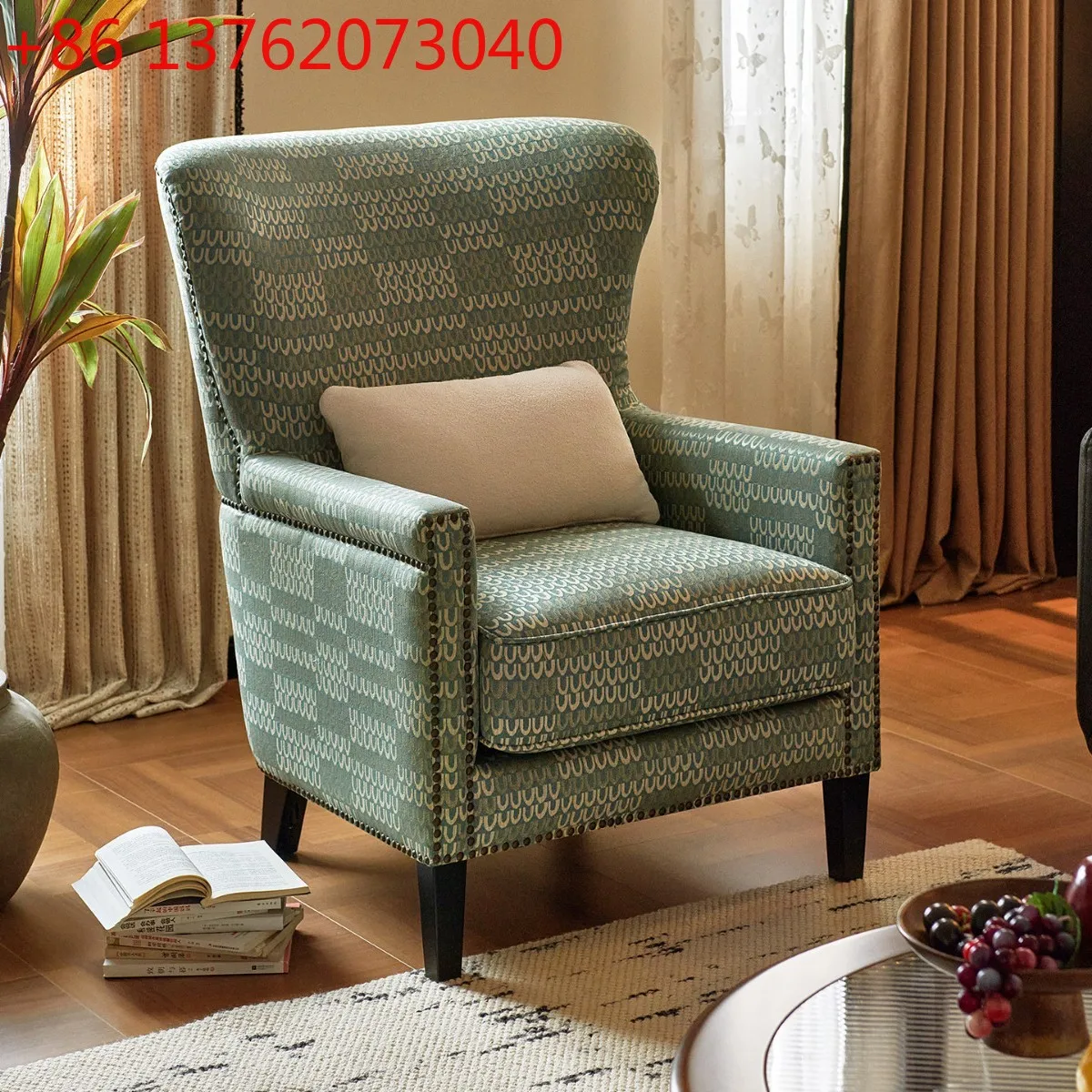 French retro living room bedroom single sofa chair household living room solid wood leisure chair
French retro living room bedroom single sofa chair household living room solid wood leisure chair