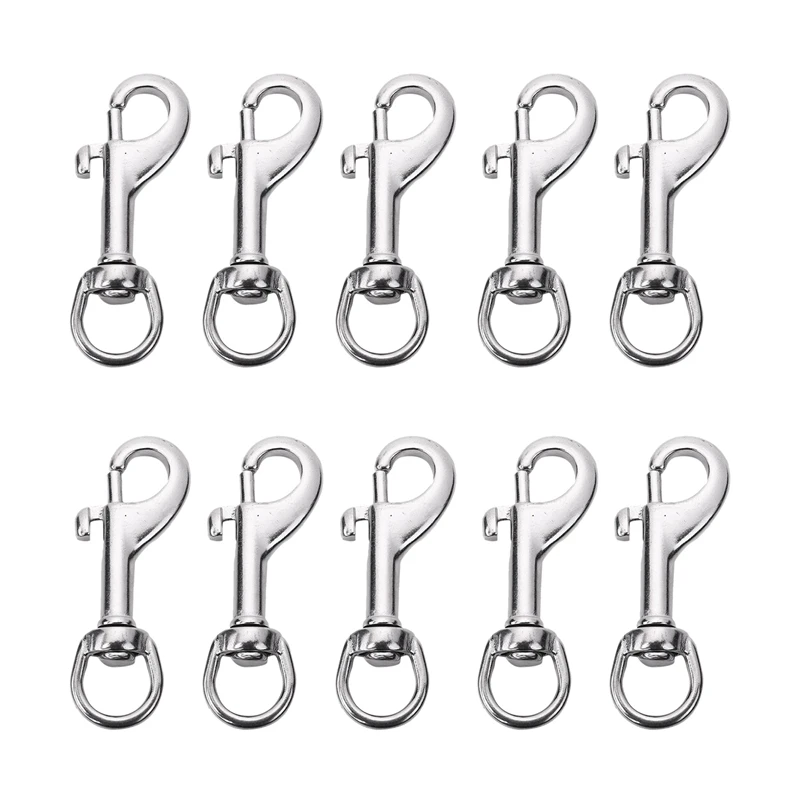 10Pcs Stainless Steel 70Mm Scuba Diving Clips, Swivel Eye Snap Hook Dive Single Ended Swivel Eye Bolt Hook
10Pcs Stainless Steel 70Mm Scuba Diving Clips, Swivel Eye Snap Hook Dive Single Ended Swivel Eye Bolt Hook