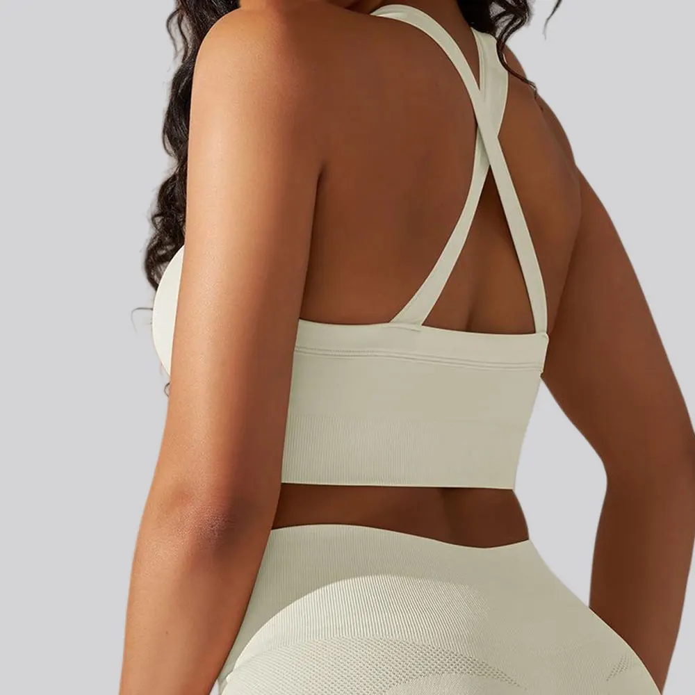 Women's Seamless Yoga Cross Strap Bra Breathable Shockproof Sports Underwear Sexy Gym Running Fitness Top Fast Dry Workout Bras
Women's Seamless Yoga Cross Strap Bra Breathable Shockproof Sports Underwear Sexy Gym Running Fitness Top Fast Dry Workout Bras