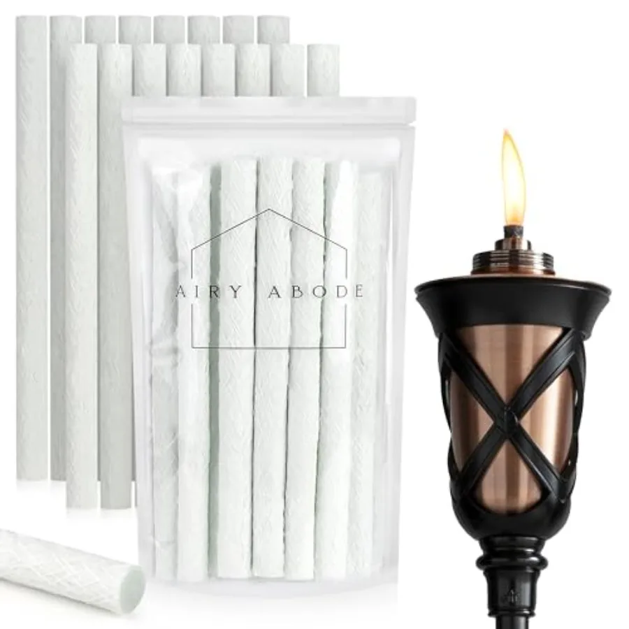 Airy Abode Tiki Torch Wicks, Fiberglass Replacement Wicks for Tiki Torches, 1/2 x 7.5 Inch Trim-to-Fit Torch Wick, Fits Most Ou
Airy Abode Tiki Torch Wicks, Fiberglass Replacement Wicks for Tiki Torches, 1/2 x 7.5 Inch Trim-to-Fit Torch Wick, Fits Most Ou