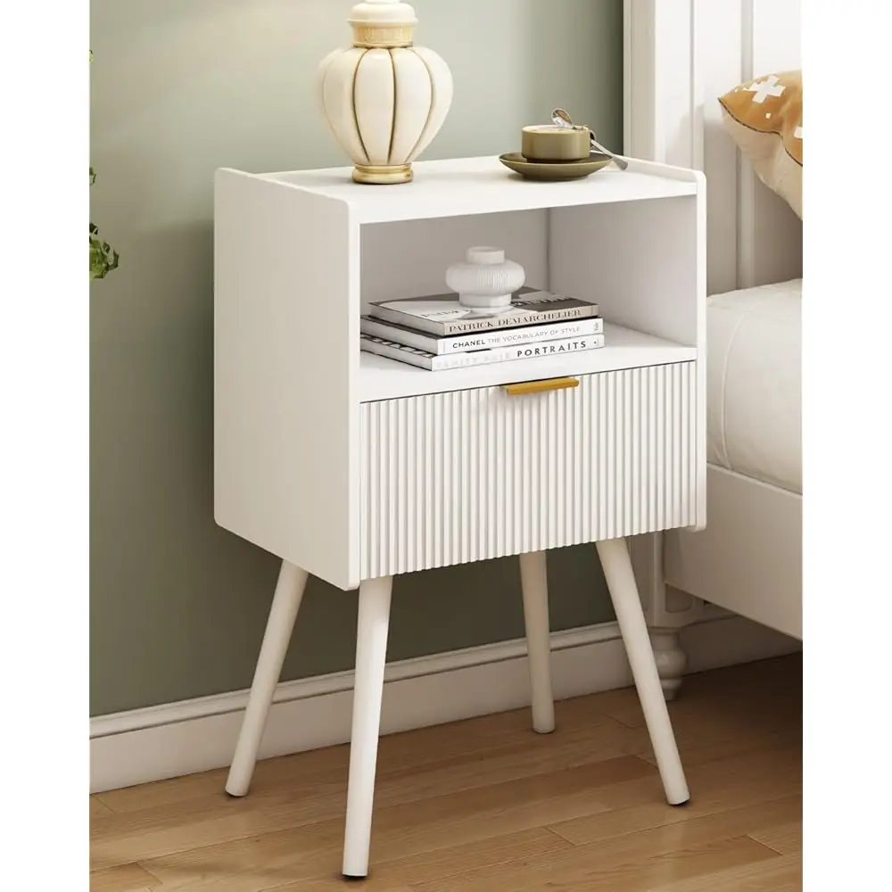 White Nightstand,Modern Bedside Table With Storage Drawer And Open Wood Shelf, For Living Room, Bedroom And Small Spaces,
White Nightstand,Modern Bedside Table With Storage Drawer And Open Wood Shelf, For Living Room, Bedroom And Small Spaces,