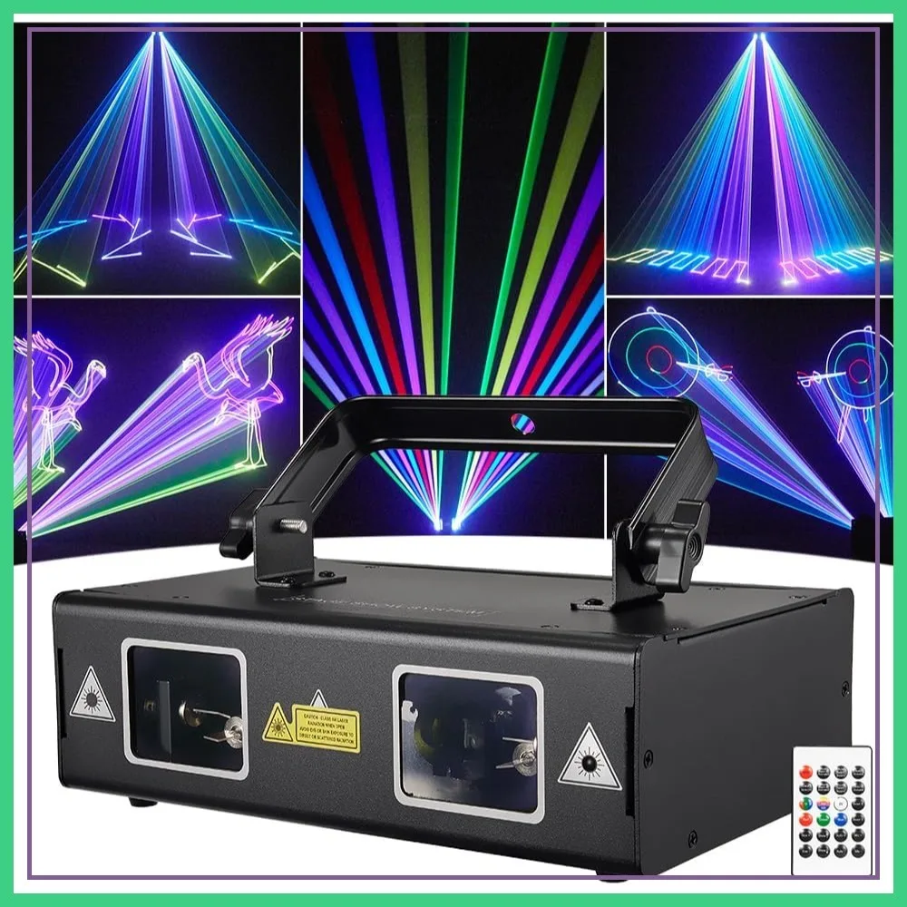 Animation Laser DJ Light, 3D RGB Full Color with DMX512, Music Sound & Remote for Club Party Disco Bar Wedding Stage Lighting
Animation Laser DJ Light, 3D RGB Full Color with DMX512, Music Sound & Remote for Club Party Disco Bar Wedding Stage Lighting