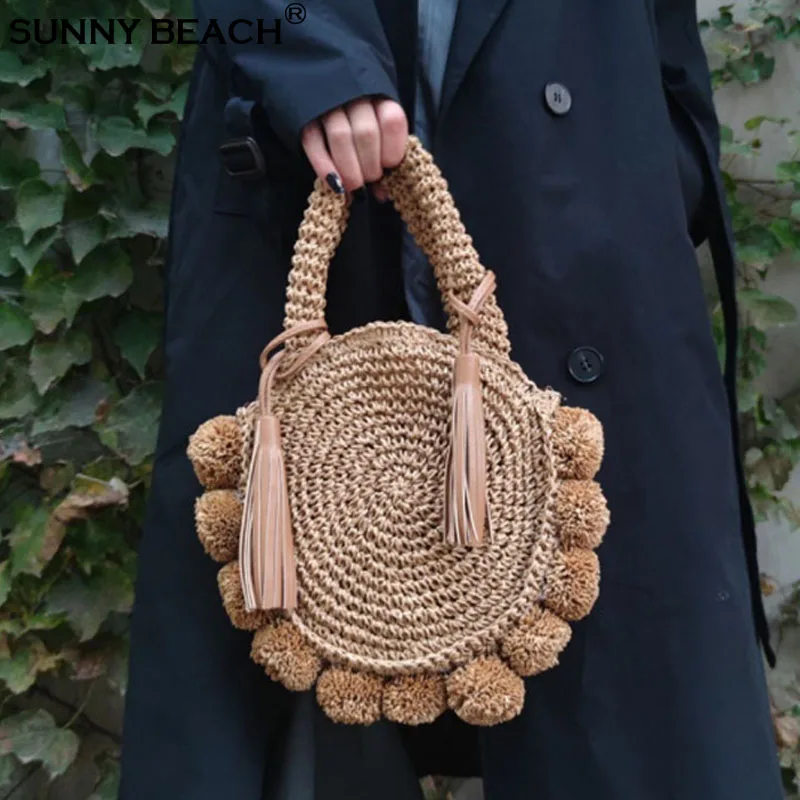 Straw Women Handbag Circular Design Woven Bag Simple Fashion Tassel Beach Bag Women's Bag Handmade Bag Shoulder Bag
Straw Women Handbag Circular Design Woven Bag Simple Fashion Tassel Beach Bag Women's Bag Handmade Bag Shoulder Bag