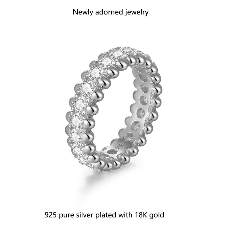 New and trendy design, fully set with 3.0mm moissanite, pure silver ring for women, popular cross-border selling item, delicate
New and trendy design, fully set with 3.0mm moissanite, pure silver ring for women, popular cross-border selling item, delicate