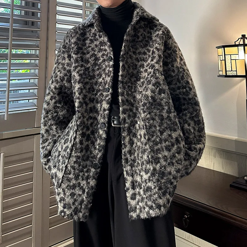 American Retro Thiened Leopard Print Coat Loose Casual High-End Autumn Winter Outerwear for Men And Women Woolen Jaet
American Retro Thiened Leopard Print Coat Loose Casual High-End Autumn Winter Outerwear for Men And Women Woolen Jaet