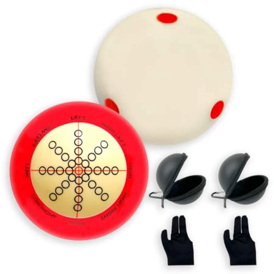 2 Pcs 2-1/4" Pool Cue Ball Practice Training Artifact with A Pair of Three Finger Billiard Gloves 2 Pool Box Bag Table Training
2 Pcs 2-1/4" Pool Cue Ball Practice Training Artifact with A Pair of Three Finger Billiard Gloves 2 Pool Box Bag Table Training