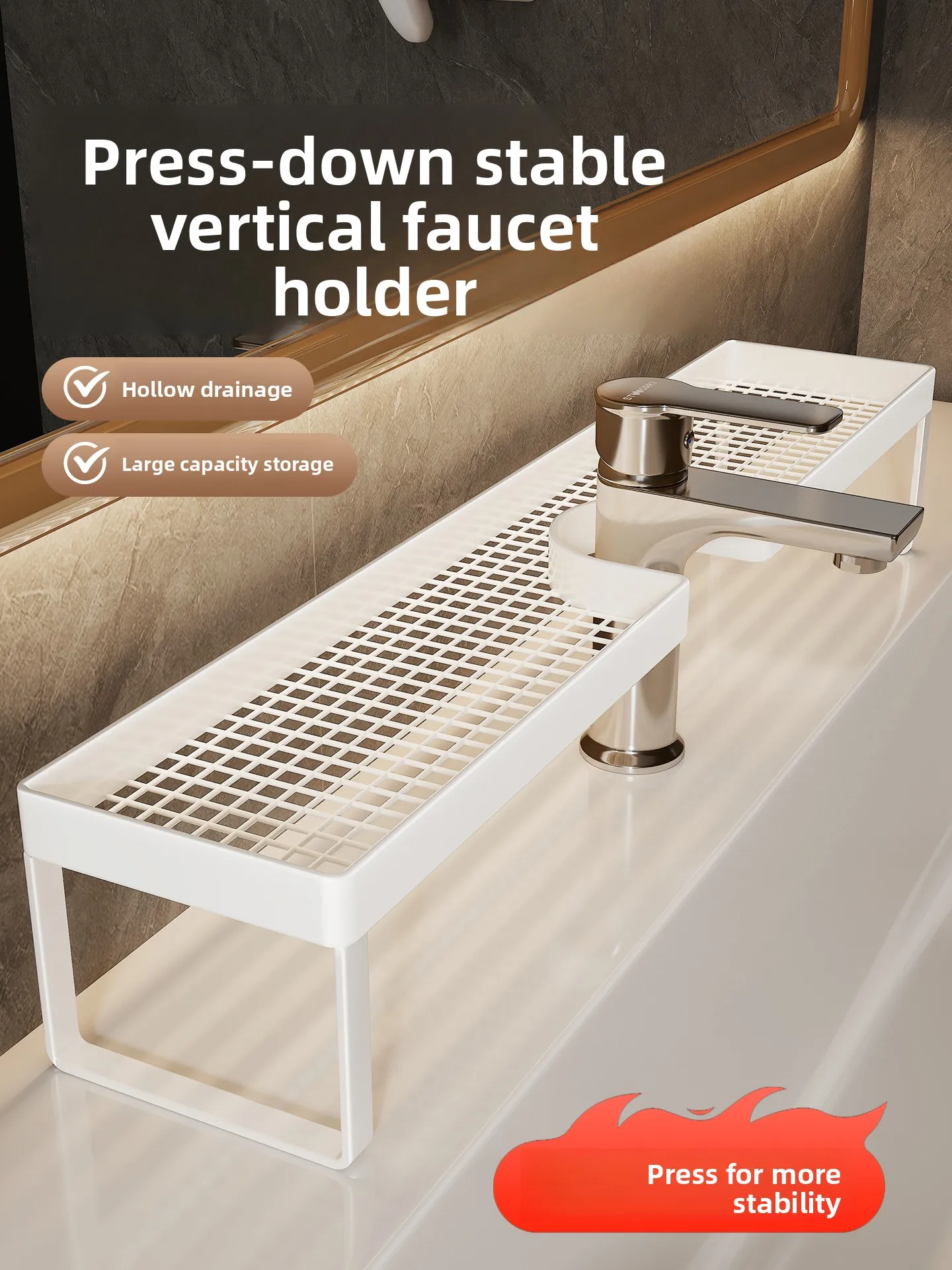 Bathroom Sink Organizer Rack Narrow Vertical Faucet Mounted Storage Shelf Toiletary Utensils Drainage Stand Carbon Steel Mate...
Bathroom Sink Organizer Rack Narrow Vertical Faucet Mounted Storage Shelf Toiletary Utensils Drainage Stand Carbon Steel Mate...