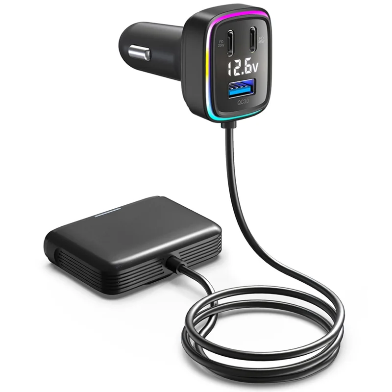Voltage Display 6-Port Car Charger Adapter Multiport Phone Adapter PD+ QC3.0 USB+ Type C
Voltage Display 6-Port Car Charger Adapter Multiport Phone Adapter PD+ QC3.0 USB+ Type C