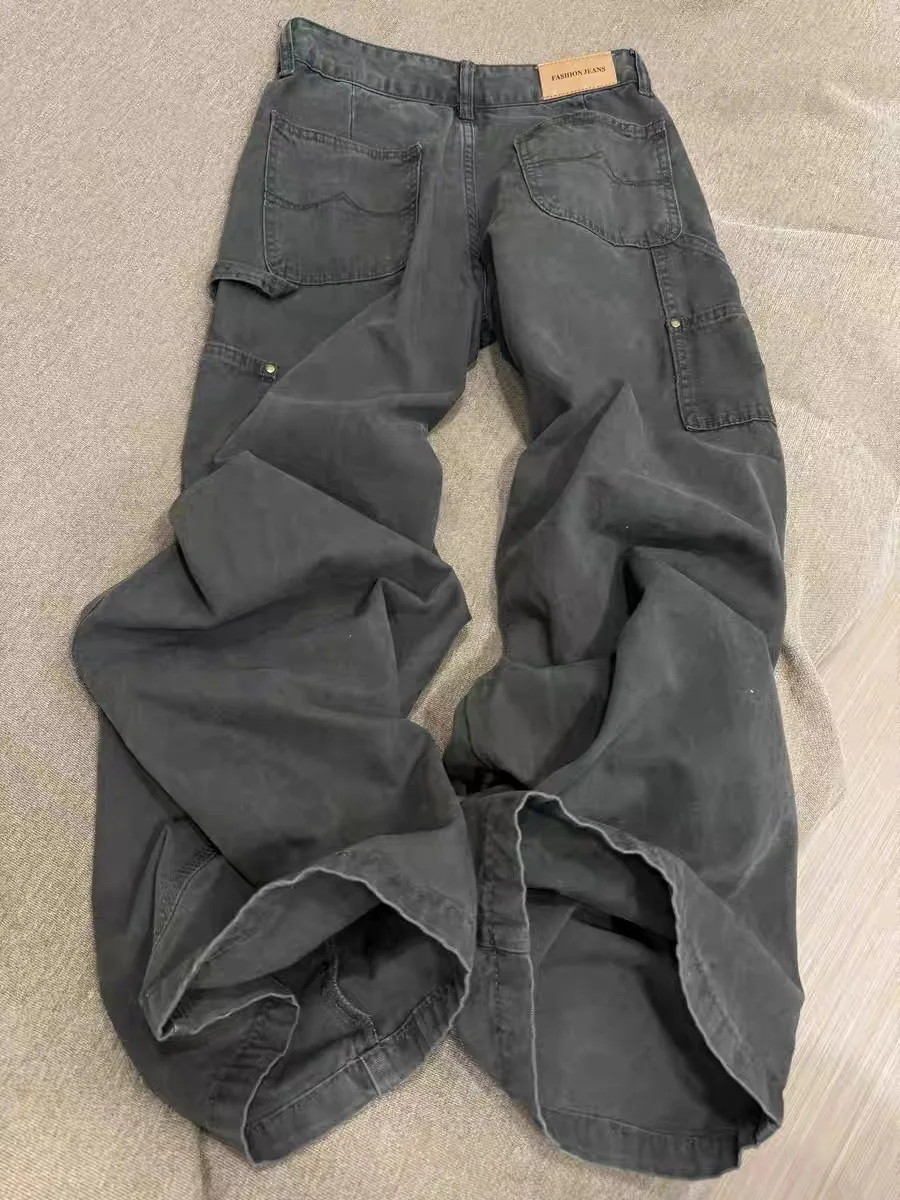 Retro American Military een High Waist Wide Leg Jeans Women's Loose Drapey Street Sle Couples Floor-Length Pants
Retro American Military een High Waist Wide Leg Jeans Women's Loose Drapey Street Sle Couples Floor-Length Pants