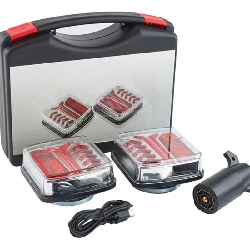 Wireless LED Trailer Taillight Kit, Magnetically Mounted Brake Turn Signal, Rechargeable, for Truck RV Trailers