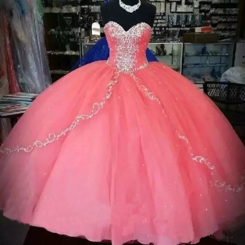 ANGELSBRIDEP Sweetheart Ball Gown Quinceanera Dresses 15 Party Fashion Applique Crystal Tulle Princess Birthday Custom Make
ANGELSBRIDEP Sweetheart Ball Gown Quinceanera Dresses 15 Party Fashion Applique Crystal Tulle Princess Birthday Custom Make