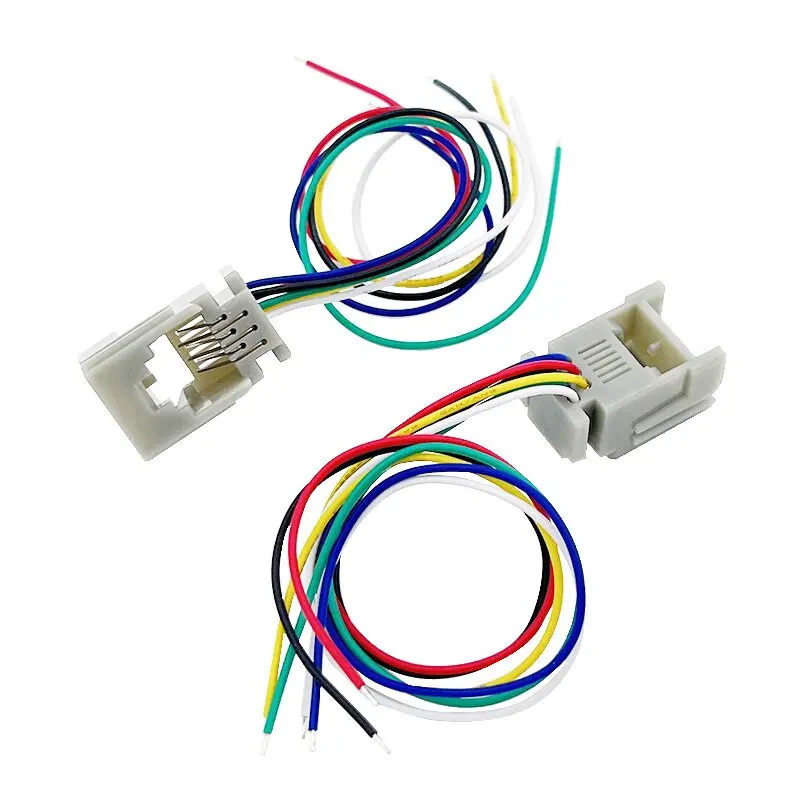 20PCS 623P Socket with cable 6P6C Female head with cable RJ11 RJ12 with cable seat 6-wire electronic line telephone jack 150mm
20PCS 623P Socket with cable 6P6C Female head with cable RJ11 RJ12 with cable seat 6-wire electronic line telephone jack 150mm