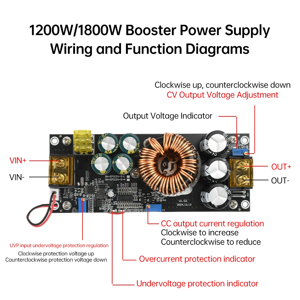 1800W 40A DC-DC Boost Converter Step Up Power Supply Module DC14-60V to 14-90V or DC14-85V to 14-120V Adjustable Voltage Charger
1800W 40A DC-DC Boost Converter Step Up Power Supply Module DC14-60V to 14-90V or DC14-85V to 14-120V Adjustable Voltage Charger