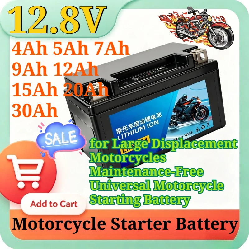 12.8V 4Ah 5Ah 7Ah 9Ah 12Ah 15Ah 20Ah 30Ah LiFePO4 Motorcycle Starter Battery for Large Displacement Motorcycles Maintenance-Free
12.8V 4Ah 5Ah 7Ah 9Ah 12Ah 15Ah 20Ah 30Ah LiFePO4 Motorcycle Starter Battery for Large Displacement Motorcycles Maintenance-Free