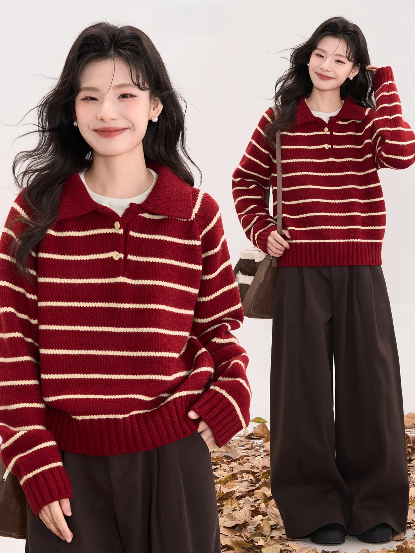 Вязаный свитер Heme Snow Day Meeting с воротником-поло и полосками, женский, с длинным рукавом, весенне-осенний, повседневный, свободного кроя, модный, для девушек
Вязаный свитер Heme Snow Day Meeting с воротником-поло и полосками, женский, с длинным рукавом, весенне-осенний, повседневный, свободного кроя, модный, для девушек