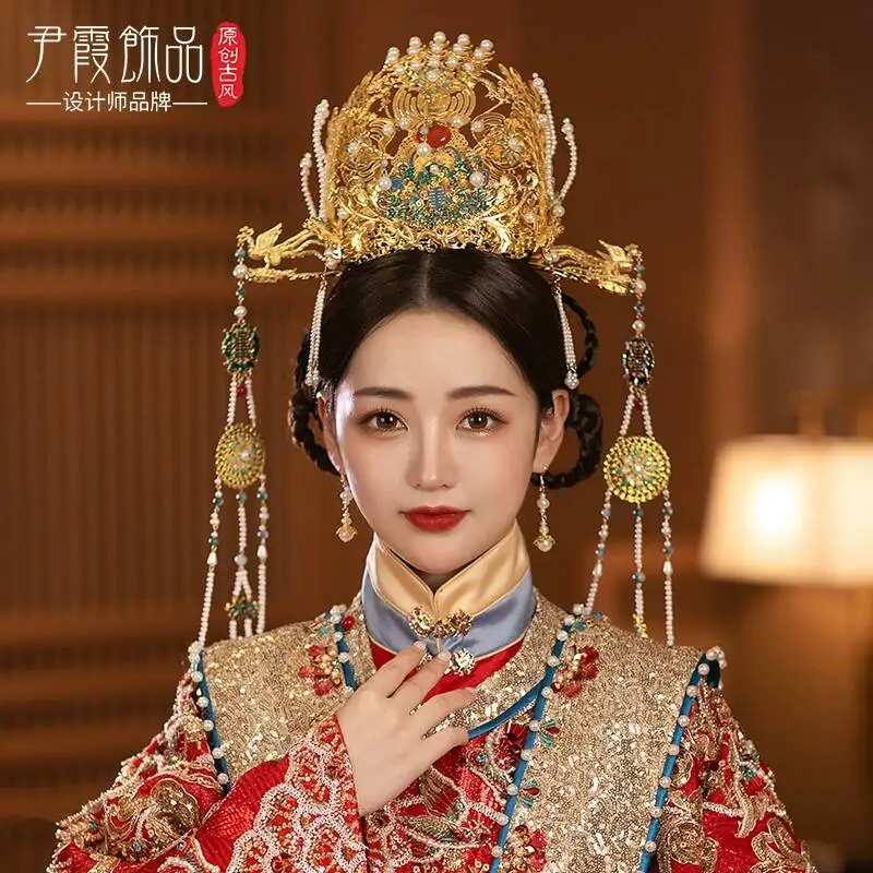 Hanfu Wedding Phoenix Crown, Ming-style Headdress, Chinese Wedding Bride's Hair Crown, Wedding Accessories, Phoenix Hairpin,
Hanfu Wedding Phoenix Crown, Ming-style Headdress, Chinese Wedding Bride's Hair Crown, Wedding Accessories, Phoenix Hairpin,
