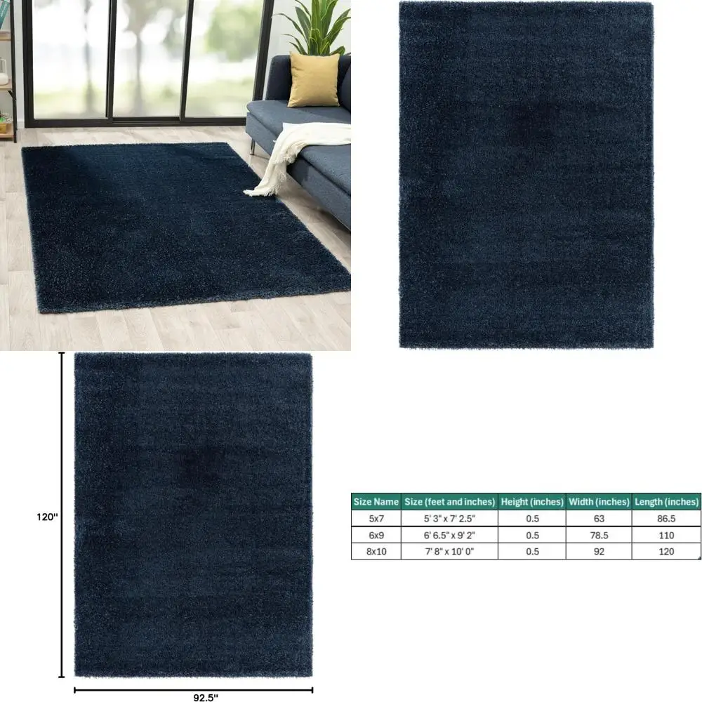 Thick Plush Navy Blue 8x10 Area Rug
Thick Plush Navy Blue 8x10 Area Rug