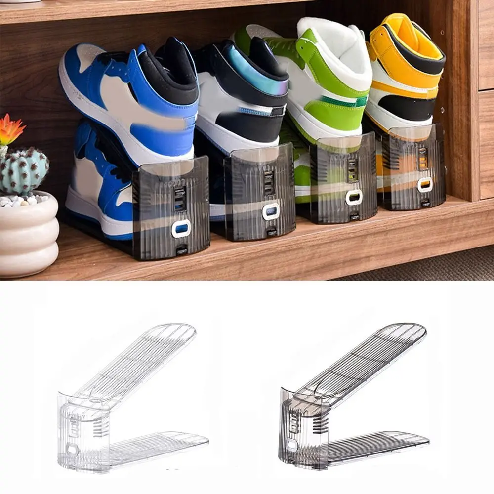 2Pcs Transparent Double Layer Shoe Rack Adjustable Heights Anti-slip Shoe Holder Space Saving Plastic Shoe Storage Organizer
2Pcs Transparent Double Layer Shoe Rack Adjustable Heights Anti-slip Shoe Holder Space Saving Plastic Shoe Storage Organizer