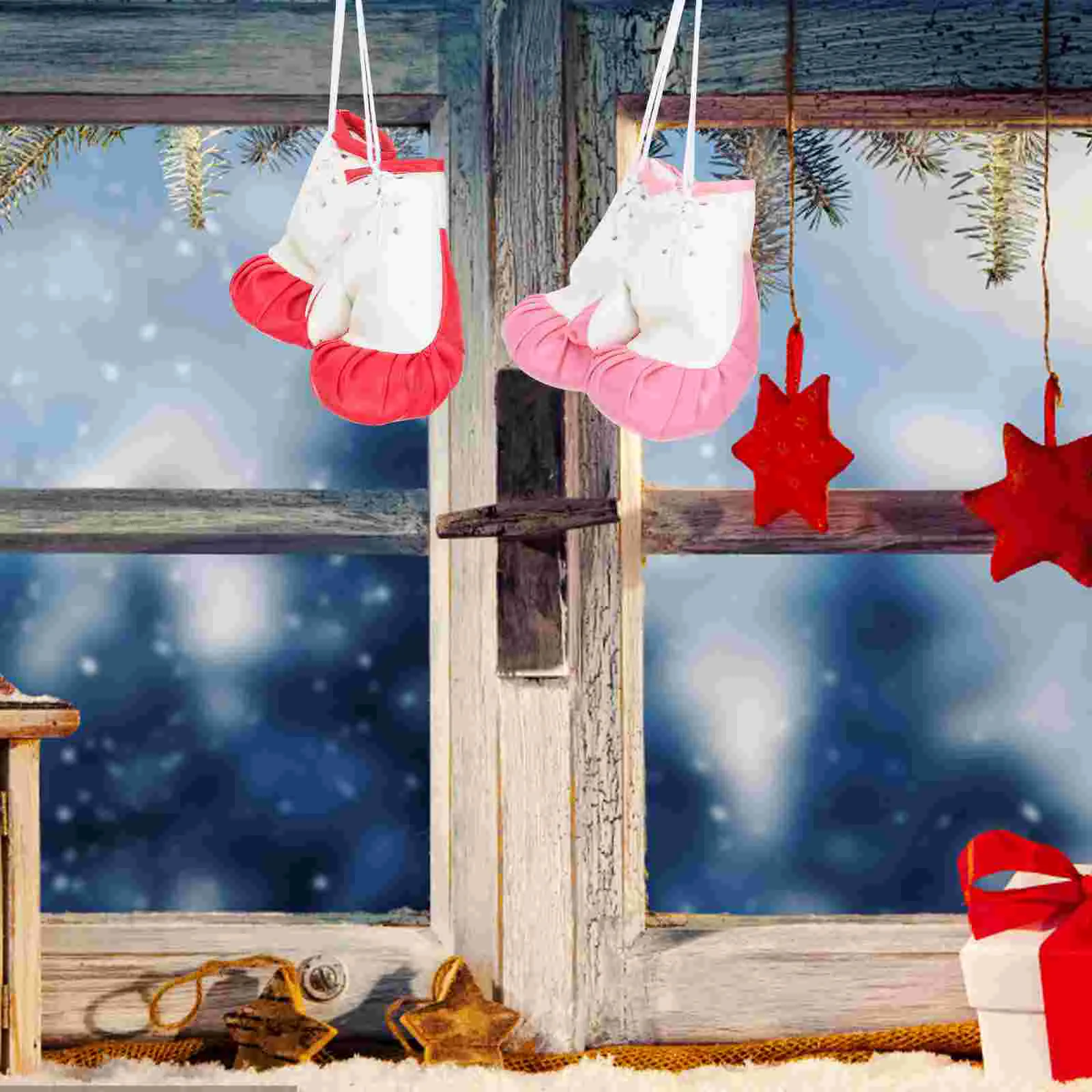 Mini Boxing Gloves Decorations 2 Pairs Red Fingerless PVC Material Christmas Tree naments Car Hanging Fitness Shaped Souvenir
Mini Boxing Gloves Decorations 2 Pairs Red Fingerless PVC Material Christmas Tree naments Car Hanging Fitness Shaped Souvenir