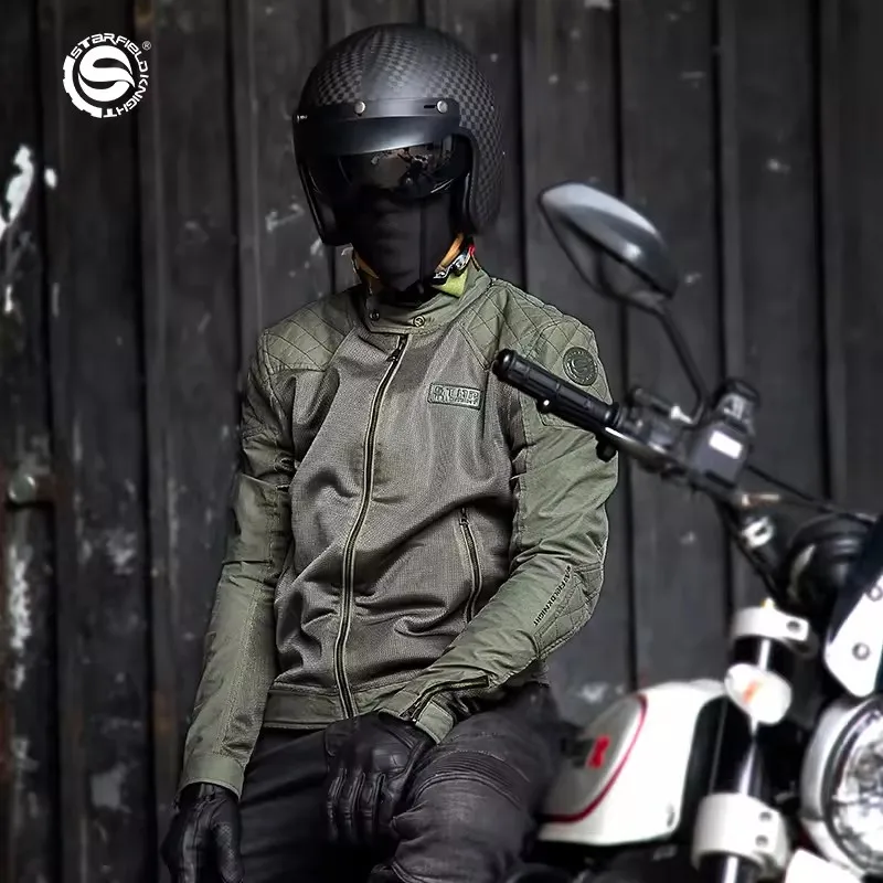 SFK Retro Motorcycle Jacket Men's Riding Gears Clothing Spring&Summer Mesh Breathable With CE Body Protective Gears Accessories
SFK Retro Motorcycle Jacket Men's Riding Gears Clothing Spring&Summer Mesh Breathable With CE Body Protective Gears Accessories