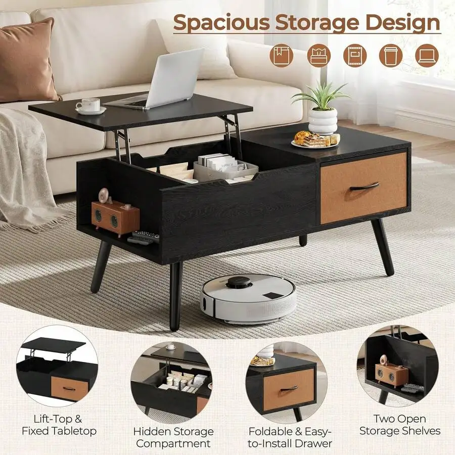 Lift Top Coffee Table For Living Room, Wooden Small Center Tables With Large Storage Shelf Drawer And Hidden Compartment
Lift Top Coffee Table For Living Room, Wooden Small Center Tables With Large Storage Shelf Drawer And Hidden Compartment