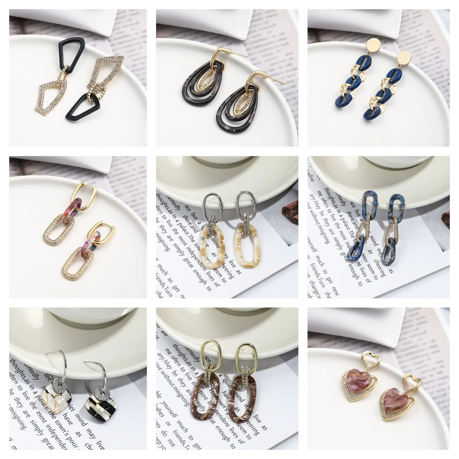DIY accessories 2026 popular versatile acrylic earrings, Mori high-end alloy studs, simple temperament women's earrings wholesal
DIY accessories 2026 popular versatile acrylic earrings, Mori high-end alloy studs, simple temperament women's earrings wholesal