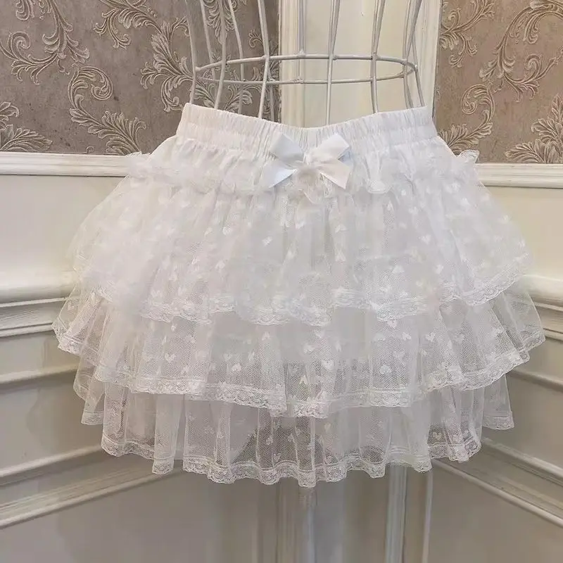Autumn Winter Princess Cake Skirts Elastic Waist Elegant Lace Mesh Shorts Skirt Sweet Girl Bottom Basic Skirt Korean Fashion
Autumn Winter Princess Cake Skirts Elastic Waist Elegant Lace Mesh Shorts Skirt Sweet Girl Bottom Basic Skirt Korean Fashion