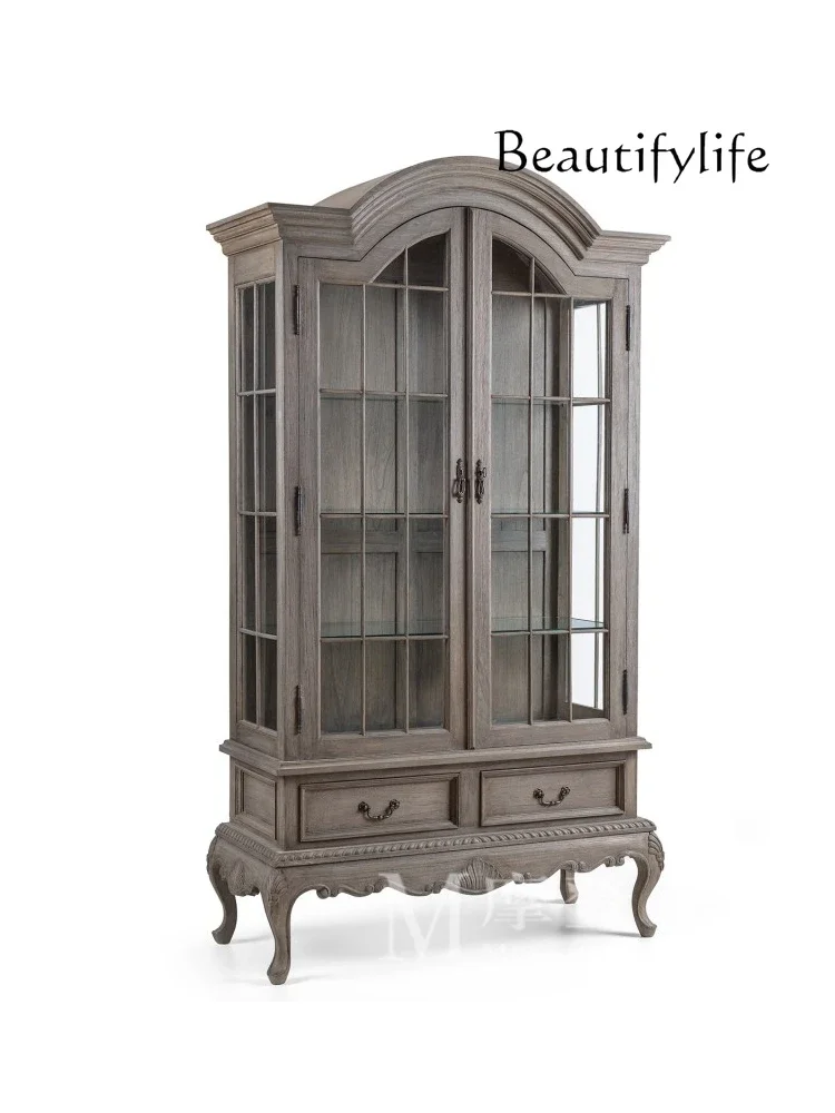 N American Country Retro Vintage Oak Glass Double Door Arch Shaped Living Room Bookcase Sideboard Cabinet
N American Country Retro Vintage Oak Glass Double Door Arch Shaped Living Room Bookcase Sideboard Cabinet