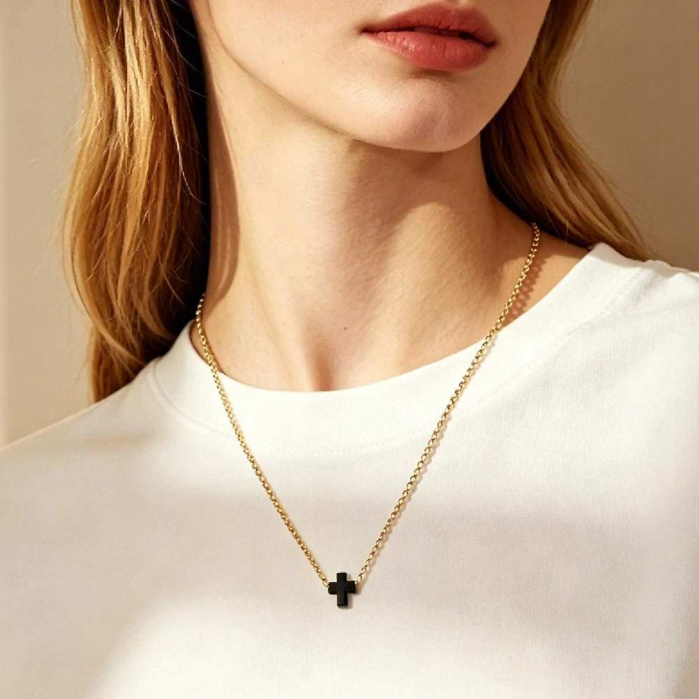 VKVVA Minimalist Dainty Cross Pendant Necklace, Gold-plated Look Everyday Colorful Charm Chain Jewelry Gift for Her Daily Wear
VKVVA Minimalist Dainty Cross Pendant Necklace, Gold-plated Look Everyday Colorful Charm Chain Jewelry Gift for Her Daily Wear