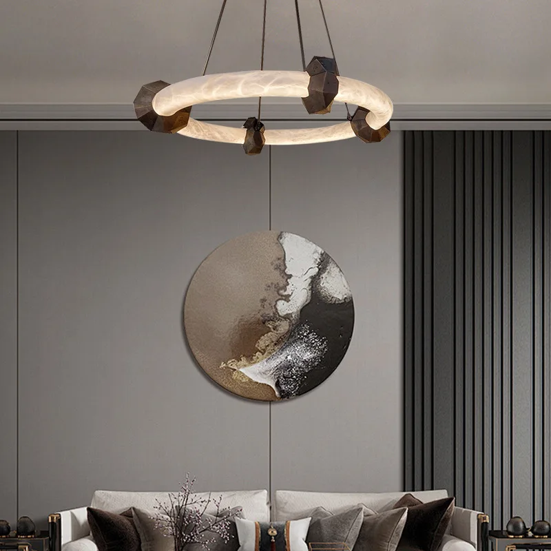 Spanish marble chandelier light luxury simple living room lamp study entrance bedroom hanging
Spanish marble chandelier light luxury simple living room lamp study entrance bedroom hanging