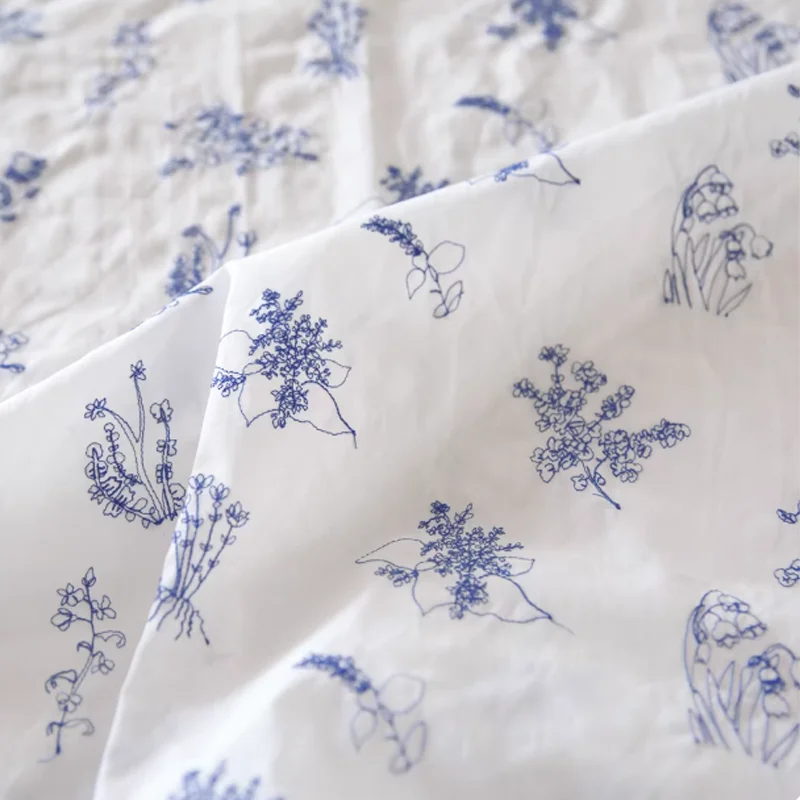 Polyester Cotton Fabric Embroidered Blue Flower Pajamas Duvet Covers Bed Sheets Tablecloths Skirts Fabric
Polyester Cotton Fabric Embroidered Blue Flower Pajamas Duvet Covers Bed Sheets Tablecloths Skirts Fabric