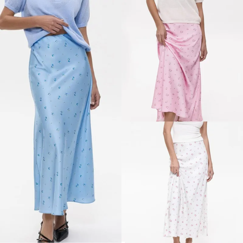 Floral Print Satin Midi Skirt For Women High Waist Bias Cut Slip Skirt Elegant Slim Fit Long Skirt Casual Vacation Wear Summer
Floral Print Satin Midi Skirt For Women High Waist Bias Cut Slip Skirt Elegant Slim Fit Long Skirt Casual Vacation Wear Summer