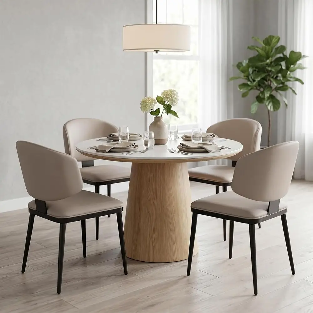 Set of 4 Curved Back Leather Dining Chairs, Easy Assembly & Cleaning, Suitable for Kitchens, Cafes, and Small Spaces, Gray
Set of 4 Curved Back Leather Dining Chairs, Easy Assembly & Cleaning, Suitable for Kitchens, Cafes, and Small Spaces, Gray