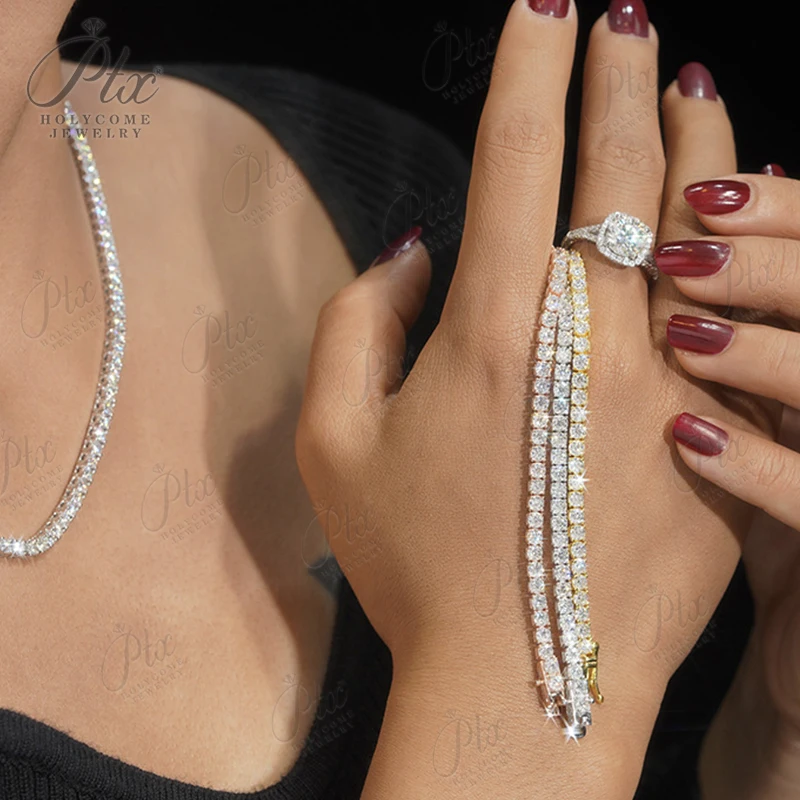 Top Moissanite 2-6.5mm Bracelet Necklace Full Size Sale Sterling 925 Silver Gold Tennis Chain Charms For Women Man Hippop Party
Top Moissanite 2-6.5mm Bracelet Necklace Full Size Sale Sterling 925 Silver Gold Tennis Chain Charms For Women Man Hippop Party
