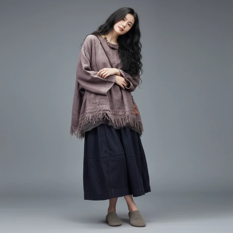 New Arrival Spring Long Sleeves Tassel Shirts Loose Casual O-neck Women Cotton Linen Tee Plus Size High Quality Fashion Tops
New Arrival Spring Long Sleeves Tassel Shirts Loose Casual O-neck Women Cotton Linen Tee Plus Size High Quality Fashion Tops