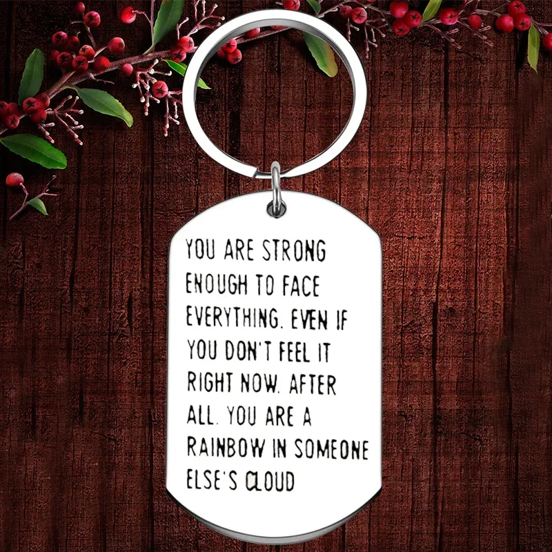 Charm Inspirational Keychain Pendant LGBT Rainbow Key Chain Keyrings You Are Strong Enough To Face Everything
Charm Inspirational Keychain Pendant LGBT Rainbow Key Chain Keyrings You Are Strong Enough To Face Everything
