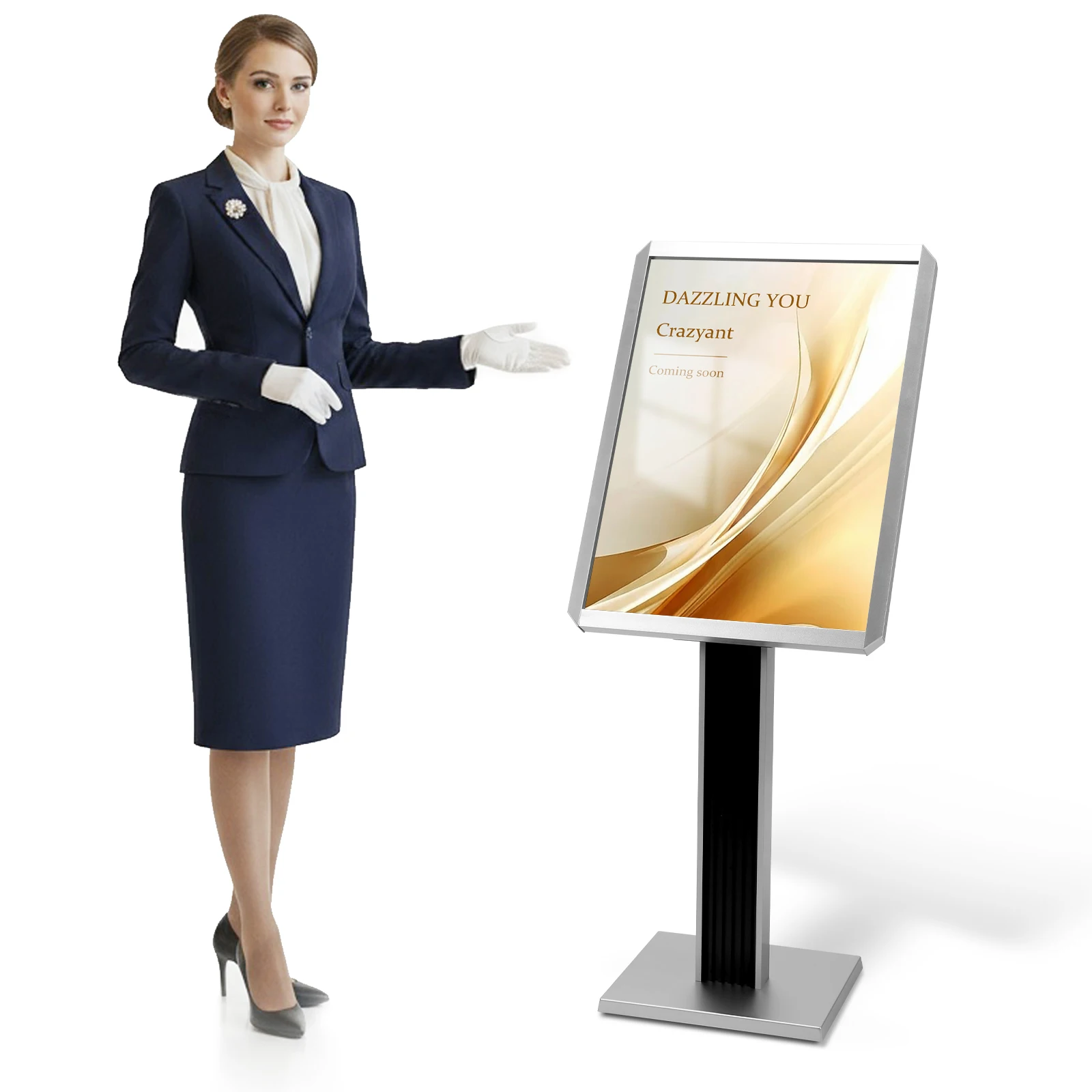 Floor Standing Sign Holder Adjustable Pedestal Poster Banner Stand with Snap-Open Frame Display for Malls Schools Restaurants
Floor Standing Sign Holder Adjustable Pedestal Poster Banner Stand with Snap-Open Frame Display for Malls Schools Restaurants