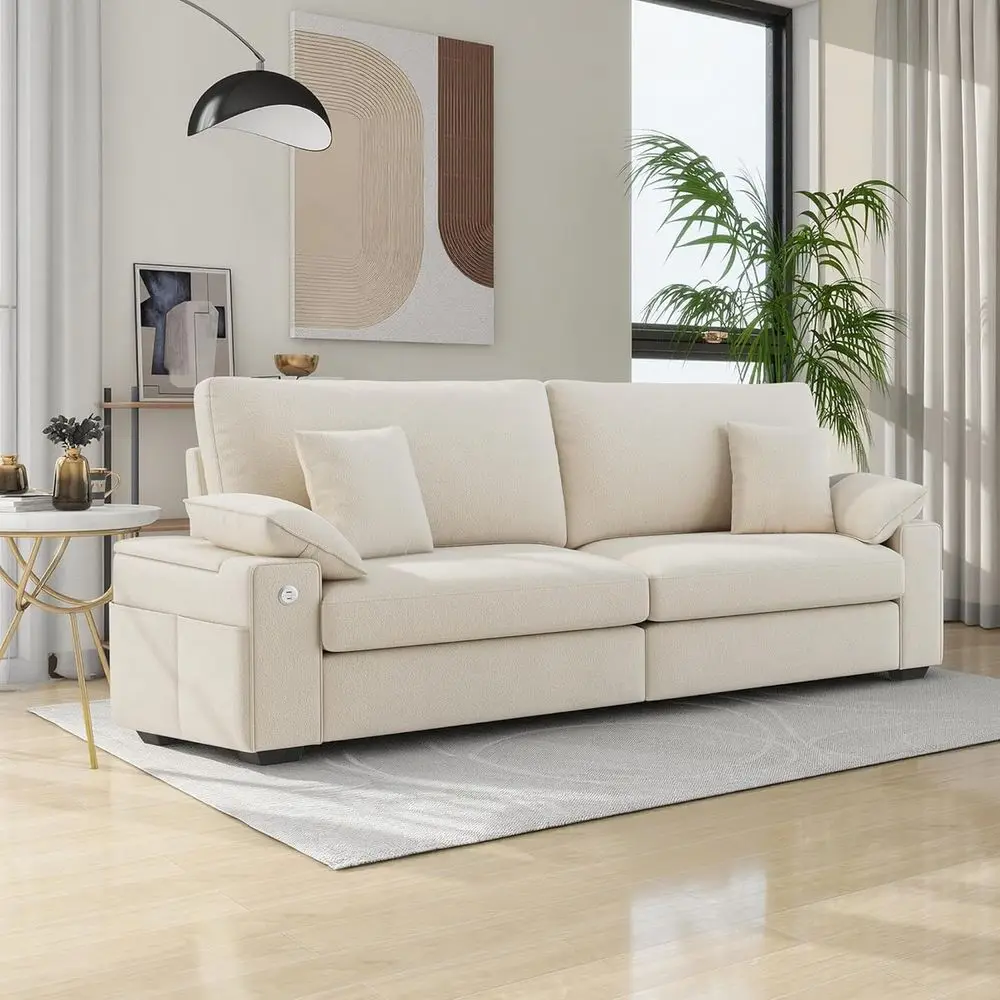 88.58 Ergonomic Loveseat with Deep Seating, USB/Type-C Ports, Side Storage, Removable Cover, Beige
88.58 Ergonomic Loveseat with Deep Seating, USB/Type-C Ports, Side Storage, Removable Cover, Beige