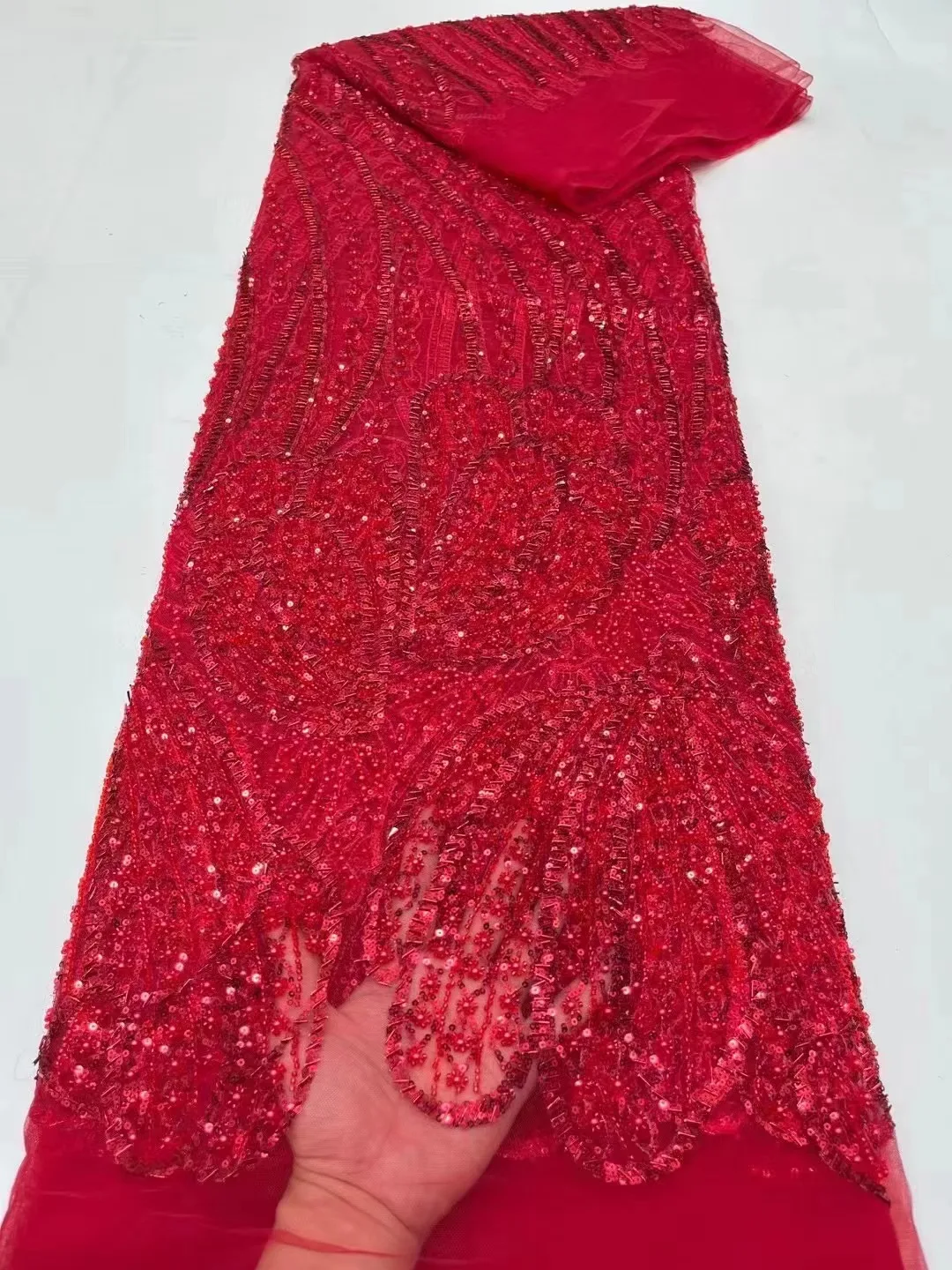 African Lace Fabric 2024 High Quality Fashion Nigeria Sequins Embroidered French Tulle Lace Fabric For Nigerian Wedding
African Lace Fabric 2024 High Quality Fashion Nigeria Sequins Embroidered French Tulle Lace Fabric For Nigerian Wedding