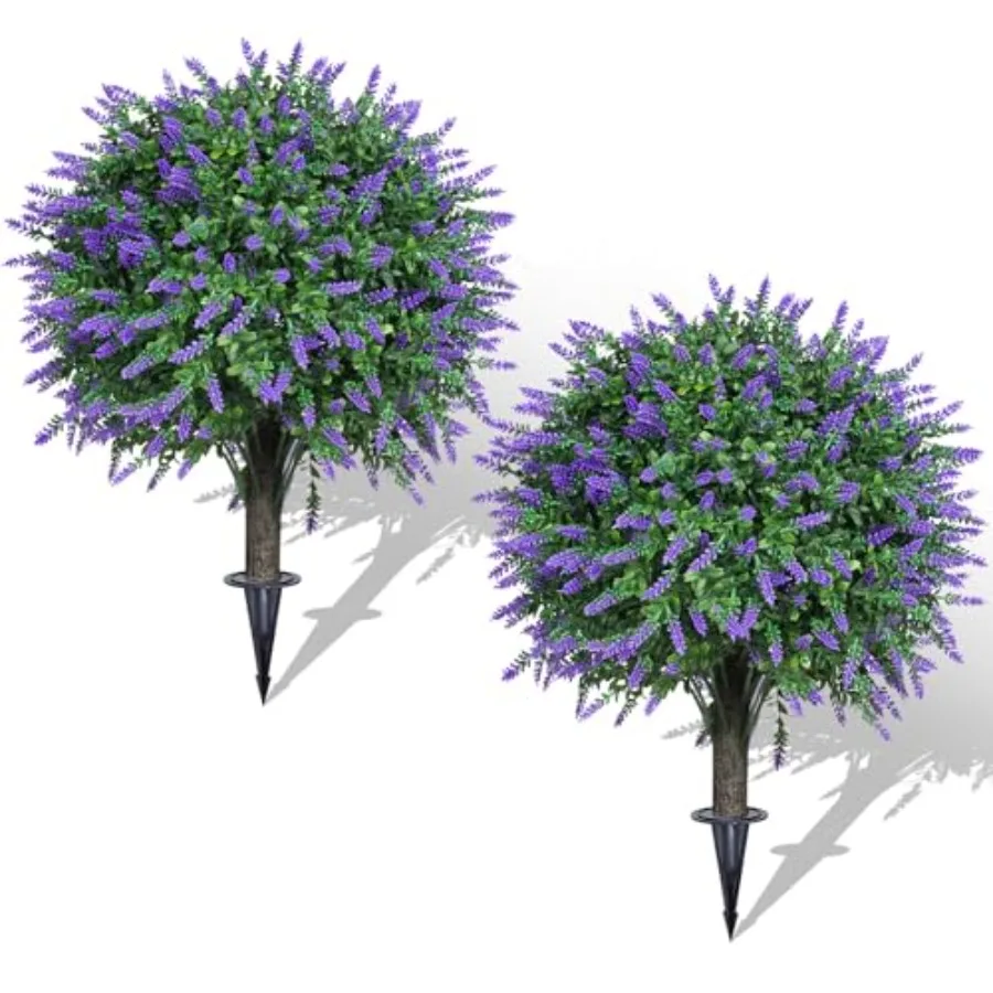Set of 2 Artificial Lavender Boxwood Topiary Ball Bush for Outdoor with Ground Spike 22", UV Resistant Faux Greenery Shrubs, Fa
Set of 2 Artificial Lavender Boxwood Topiary Ball Bush for Outdoor with Ground Spike 22", UV Resistant Faux Greenery Shrubs, Fa