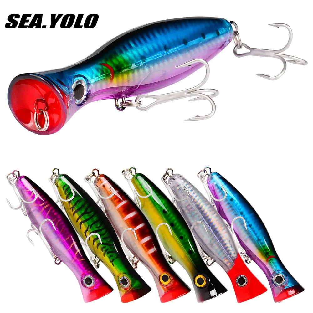Sea.Yolo 13CM/43G TOPWATER Fishing Lure Plastic Hard Bait Artificial Bait Wobblers for Pike Bass Fishing Tackle
Sea.Yolo 13CM/43G TOPWATER Fishing Lure Plastic Hard Bait Artificial Bait Wobblers for Pike Bass Fishing Tackle