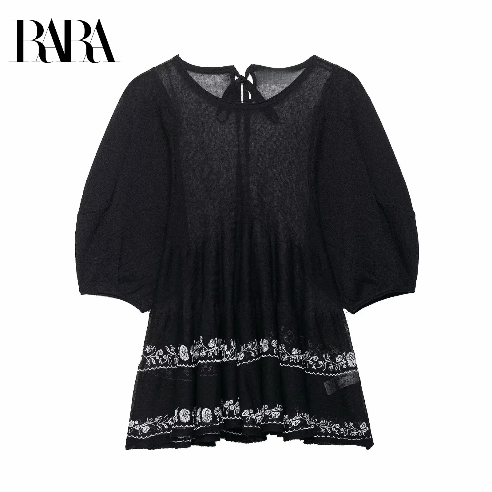 RARA Women's Summer New Exquisite Floral Embroidered Casual Elegant Crew Neck Puff Short Sleeve Sheer Chiffon Shirt Top
RARA Women's Summer New Exquisite Floral Embroidered Casual Elegant Crew Neck Puff Short Sleeve Sheer Chiffon Shirt Top