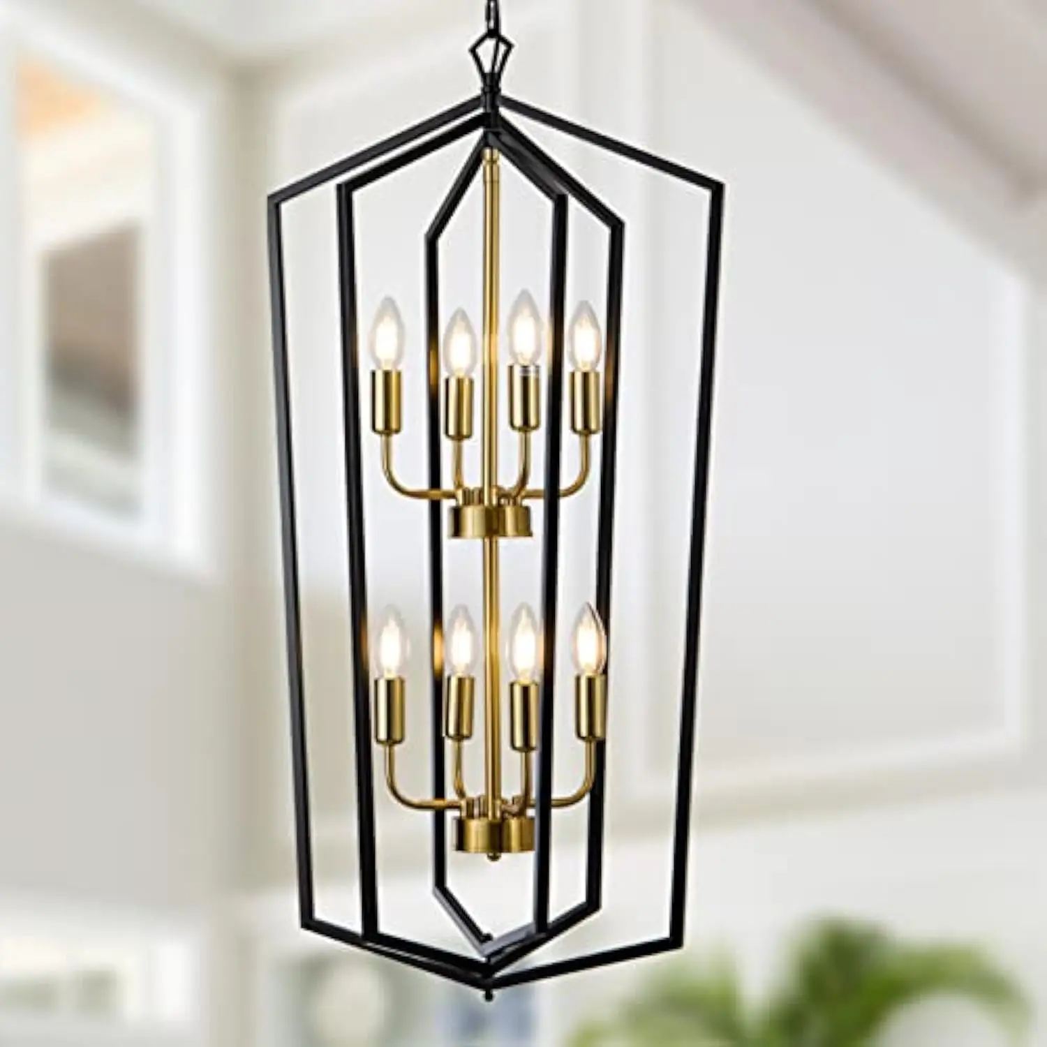 8-Light Lantern Tired Farmhouse Ceiling Hanging Light Black Chandelier Metal Modern Pendant Light Fixtures for Kitchen Island D
8-Light Lantern Tired Farmhouse Ceiling Hanging Light Black Chandelier Metal Modern Pendant Light Fixtures for Kitchen Island D